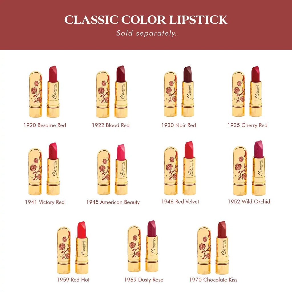 Red, Color Besame Cosmetics Noir Classic Ounce 0.8 Lipstick,