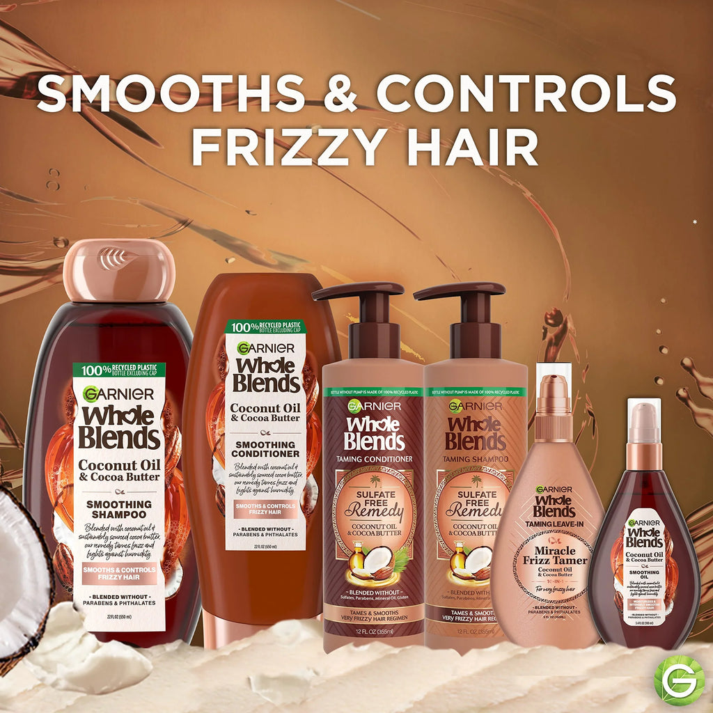 Whole Frizzy Blends Very Garnier Remedy 2 Vary) Oz, 10-In-1 Cocoa Tamer Free (Packaging Fl Hair, Coconut Leave-In Frizz Conditoner Butter, Miracle Count 5 Oil & May Sulfate For