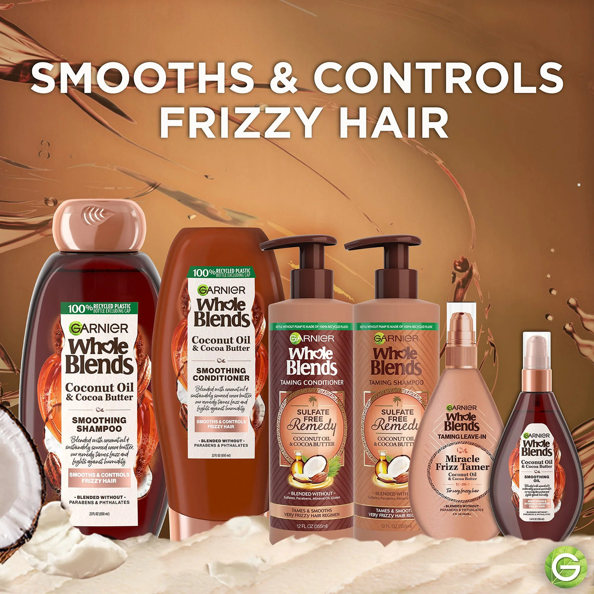 Whole Frizzy Blends Very Garnier Remedy 2 Vary) Oz, 10-In-1 Cocoa Tamer Free (Packaging Fl Hair, Coconut Leave-In Frizz Conditoner Butter, Miracle Count 5 Oil & May Sulfate For