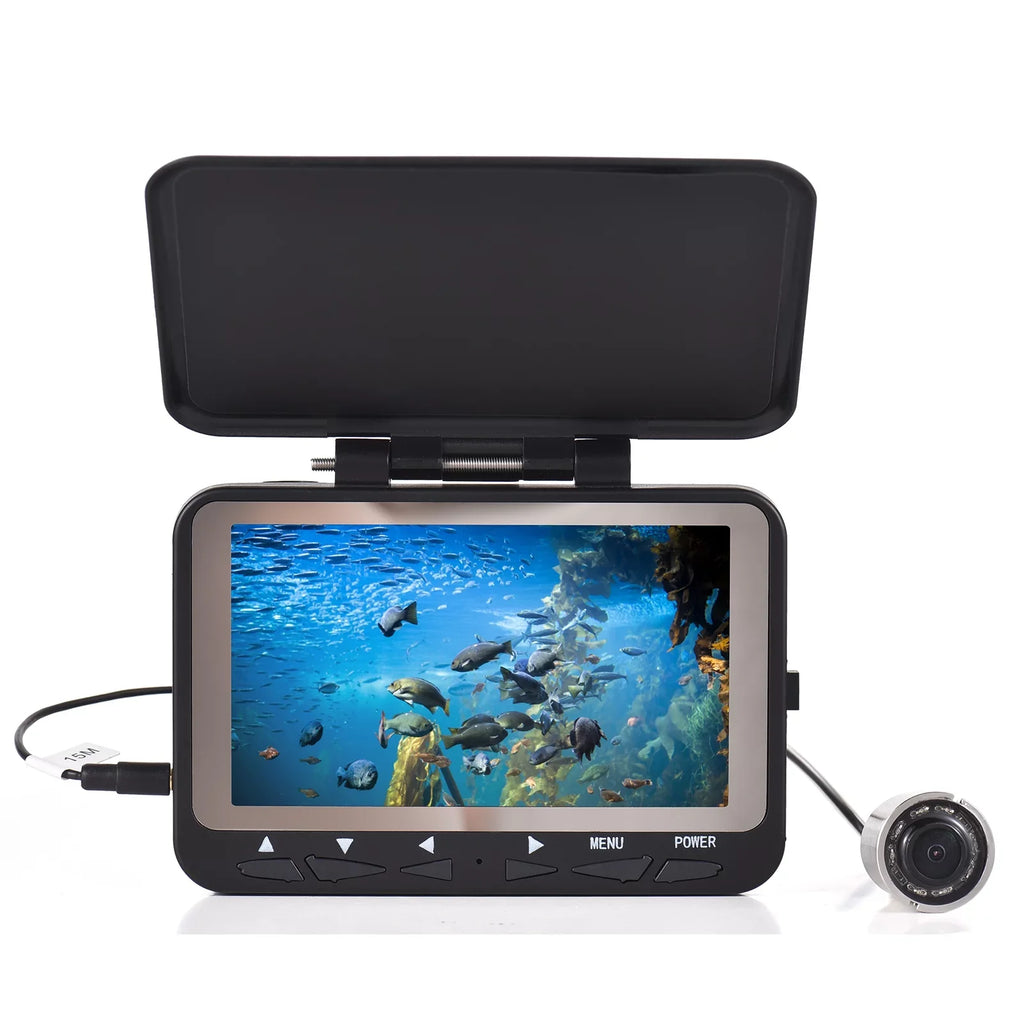 Arealer Camera IR 1200TVL Night 15M/30M Finder Vision Fishing Boat Underwater for LED Fishing Ice Camera 4.3'' LCD8PCS Fish
