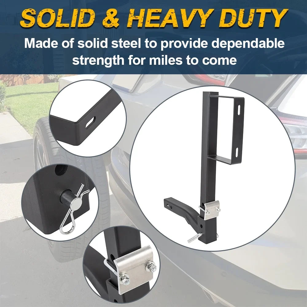 Receivers Spare Truck Trailer 24" Rack Fits Car Carrier Universal KOJEM RV All Tire High 2" Tire Tire Mount Hitch Hitch Spare
