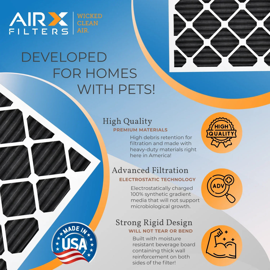 Carbon USA MERV 700 WICKED FILTERS Filters FPR HVAC 16x25x1 Eliminator Filter CLEAN Air AIR. & AIRX 16x25x1 to AC Odor by 6 8 Furnace Filter Comparable Premium Pack MPR Made 5