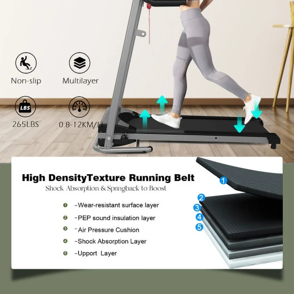 jx for or and Adjustable Lock, Treadmill LB 250 with Monitor Home/Gym/Small LED Capacity Apartment, and 15 Safety Programs, Preset je Yone Home with Holder Foldable Cup Treadmill,