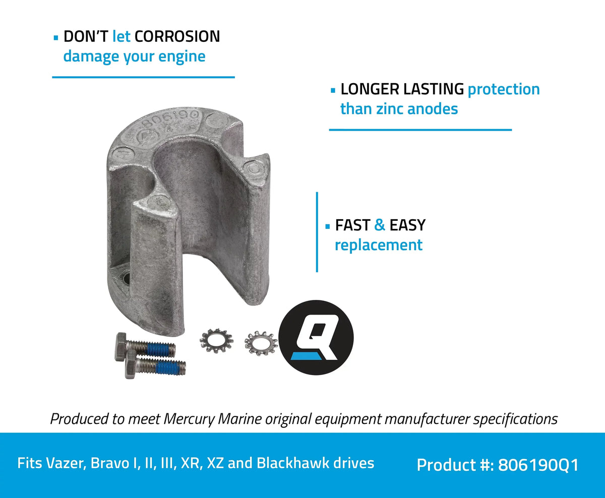 Anode Aluminum 806190Q 1 Trim Kit Quicksilver Cylinder
