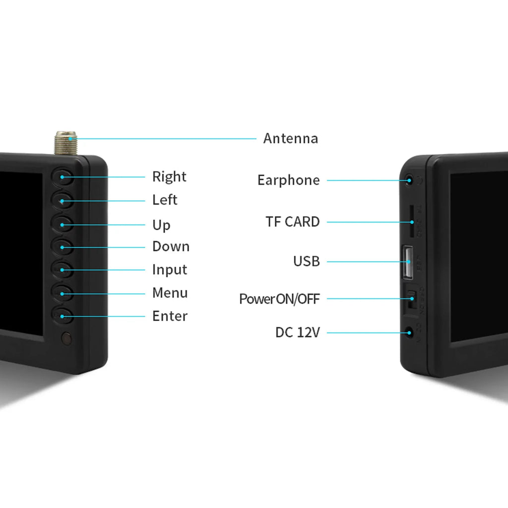 TV Includes and Control Portable Card Playback, Radio, Pocket-Sized Disk Television, Multimedia - U Player 5-inch Remote Player, LEADSTAR Digital TF D5 ATSC Car Screen,