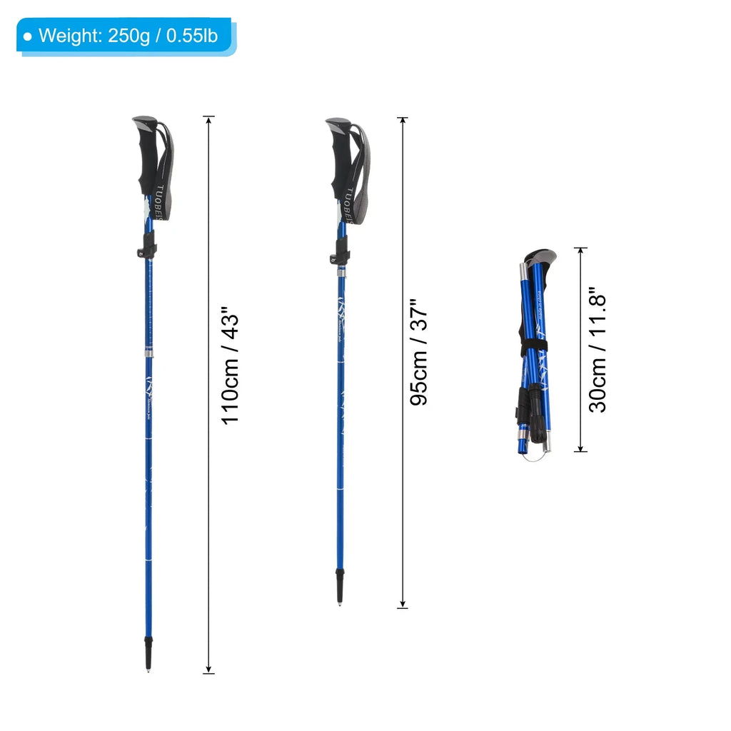 Blue Poles, Collapsible Trekking Alloy, Pole Inch Hiking 43 Uxcell Dark Aluminum