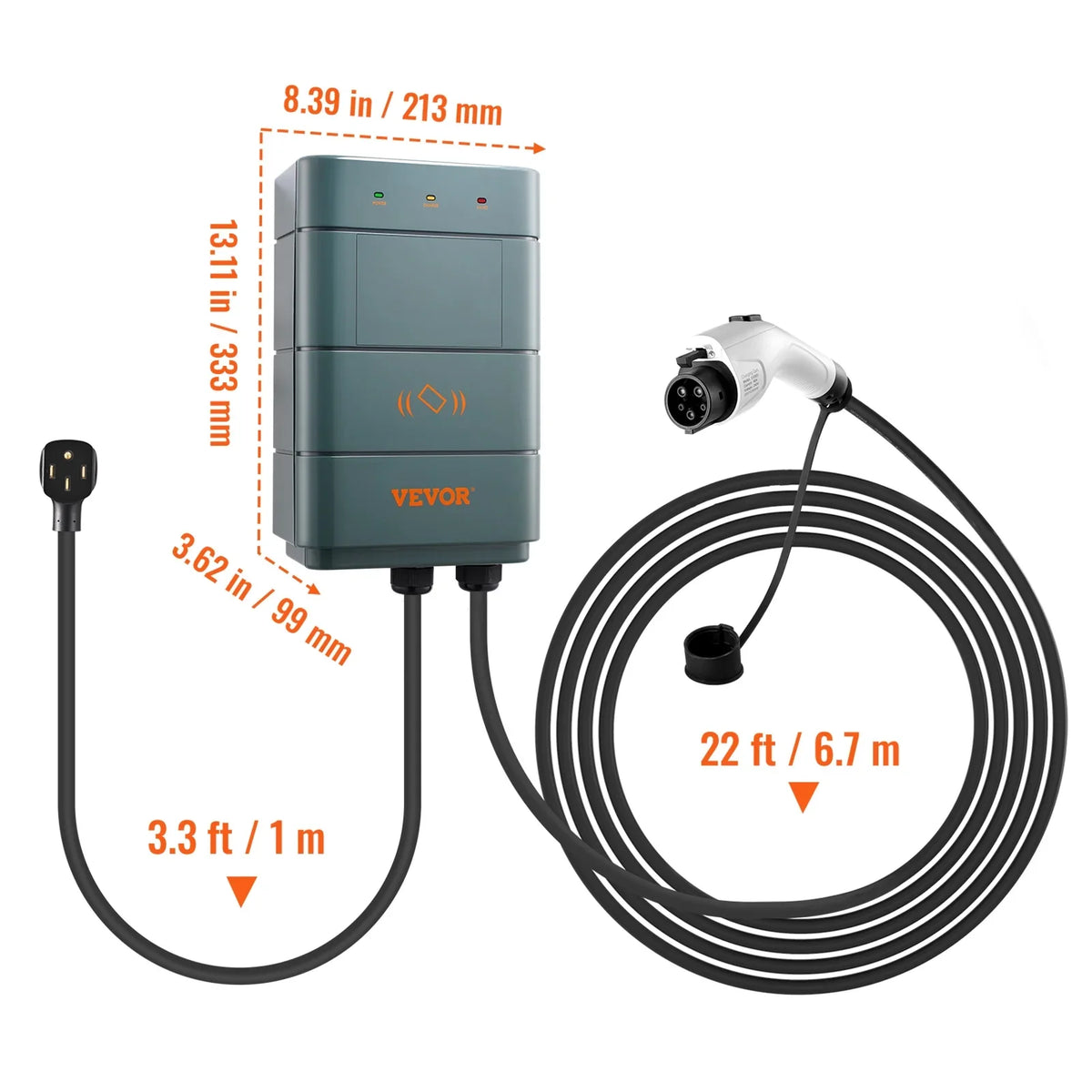 Station 2 Level Vehicle Charging SKYSHALO Electric NEMA14-50 EV Charger 40A Home