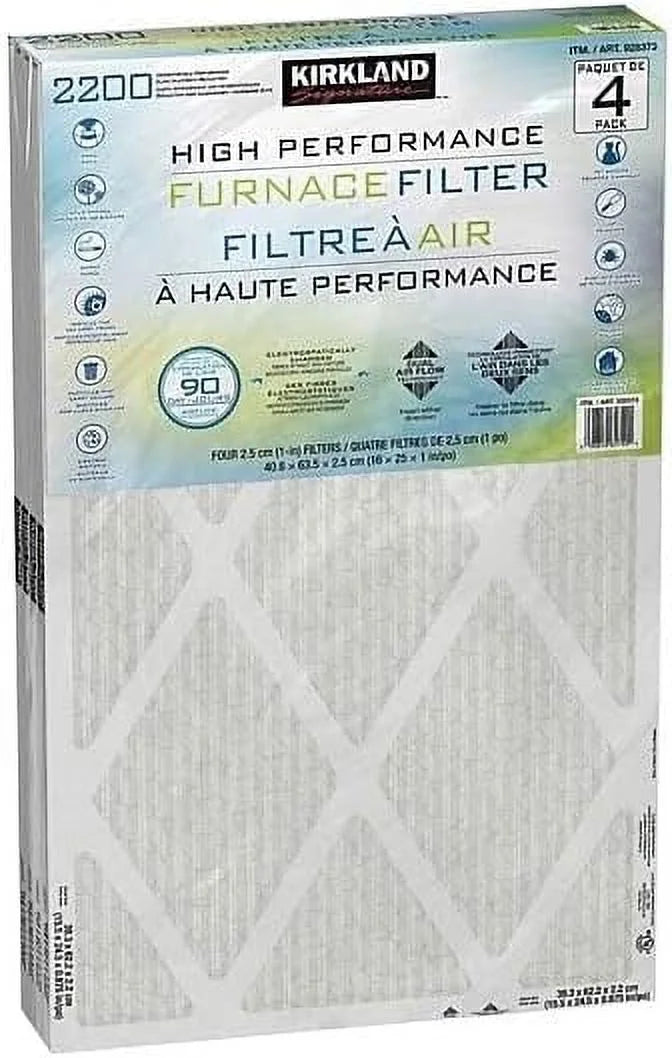 4 - Filter, Airflow Technology Microparticle (16X25x1) PACK 90 Performance 2200 Day Dual - Reduction High - Furnace Allergen Performance