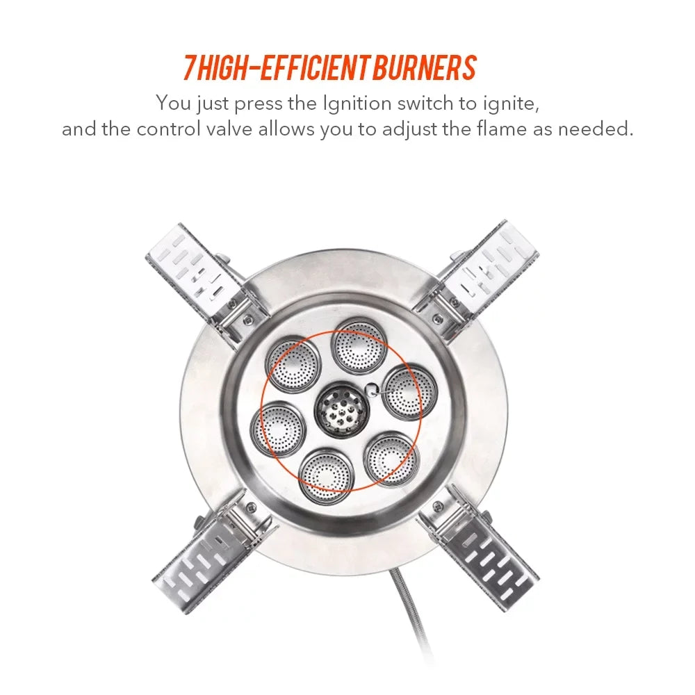 Gas Collapsible 18000W Dcenta Hiking Stove, Traveling Stove, Windproof High Fishing core Camping Backpacking Seven Stove,