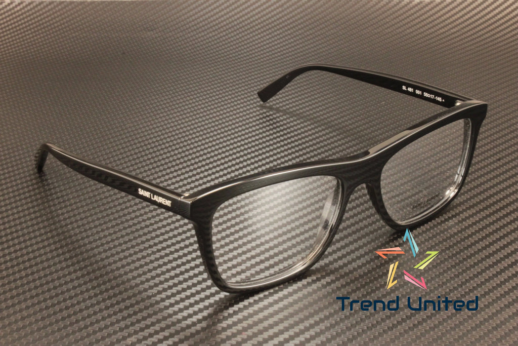 Men's Eyeglasses Rectangular 55 Black LAURENT mm SL 001 481 Squared SAINT