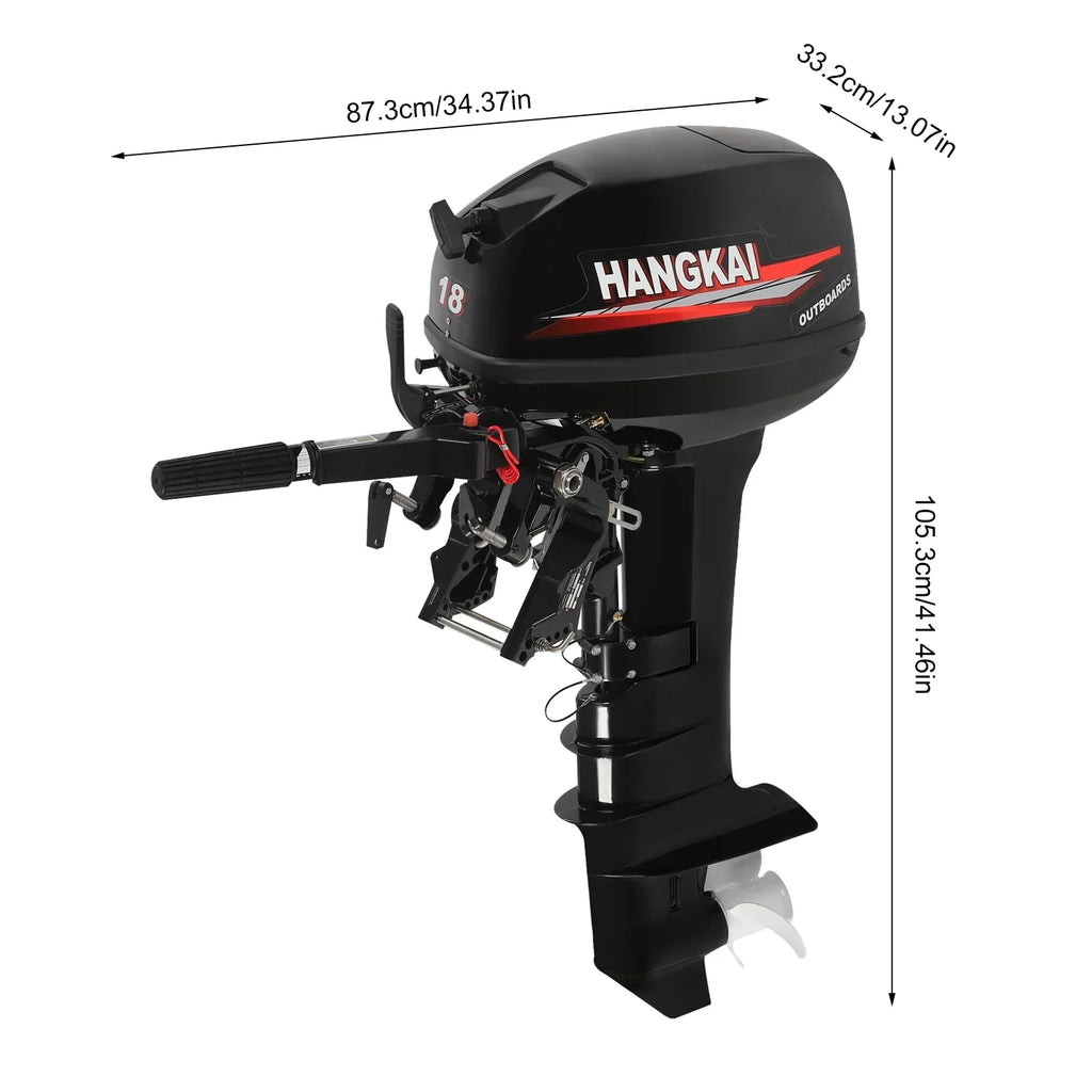 w/CDI 2 Aluminum Boat Engine Outboard 246cc Motor System Fishing Shaft 18 HP Stroke Alloy Motor, Boat Wuzstar Cooling Long Liquid