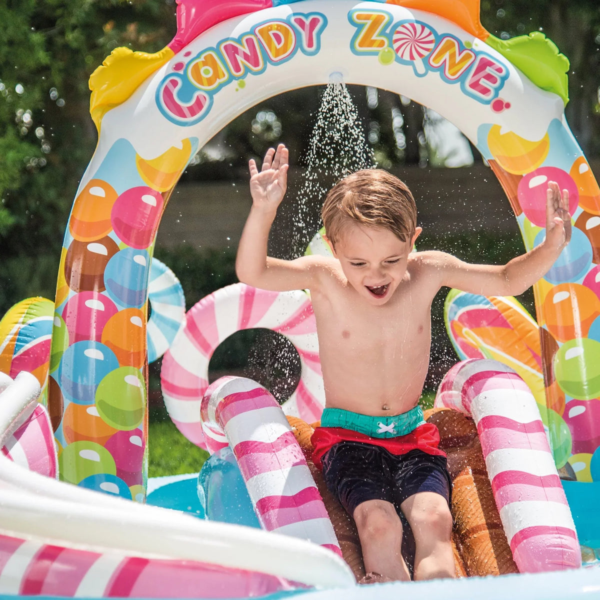 Intex w/ Pool Box) (2 Play Splash Center Liquidslide(Open Zone Pack) Candy Kids