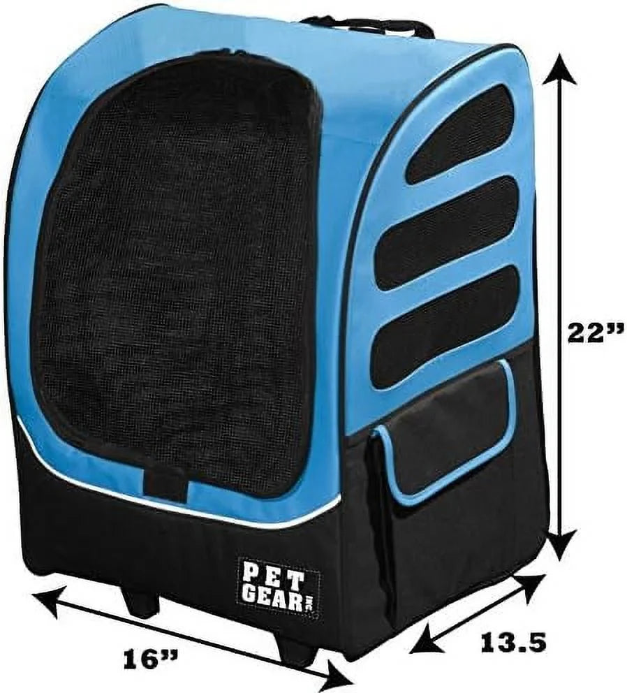 Mesh Tether, For Cats/Dogs, Seat Car Ocean Extra Carrier, Ventilation, Pouch, Traveler Storage Included Telescoping Plus Travel Blue, Large Handle, (PG1280OB)
