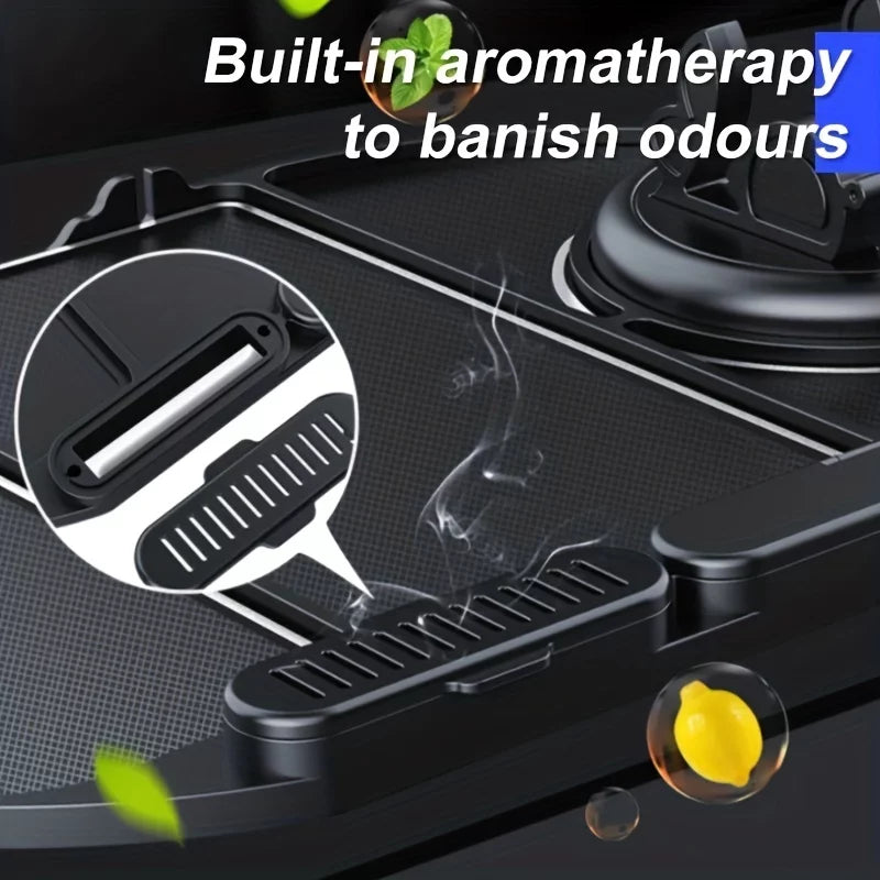 Car Holder Sticky Phone Organizer 4-in-1 with Non-Slip Mat Dashboard Convenient - Multifunctional Anti-Slip and and