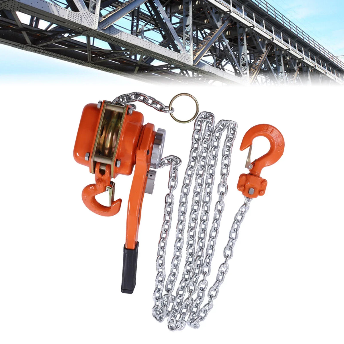 10Ft Lifter 0.75T Type Ratchet Hoist Come Lever Puller Chain Block Chain Along DENEST