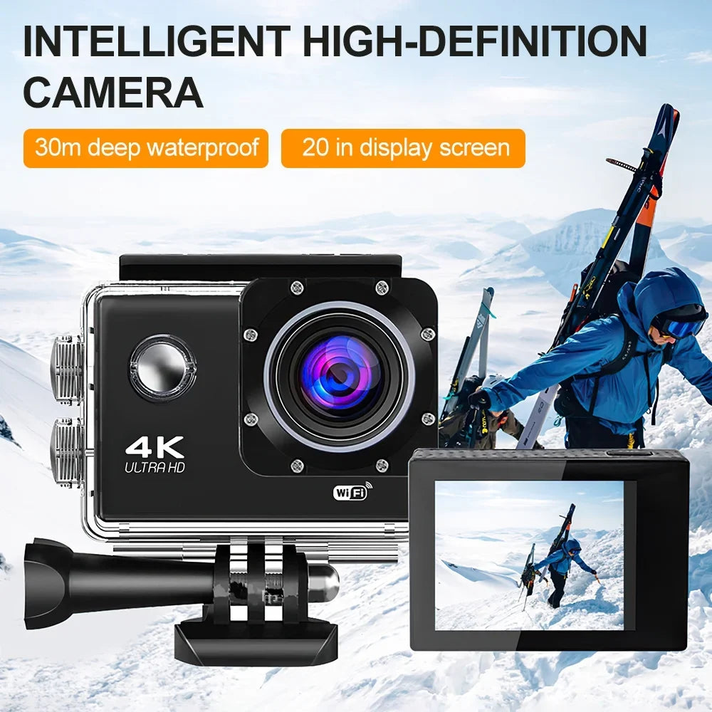 Camcorders 170D 4K Screen Camera DV Cam Action Liquidproof Video Camera Underwater 2.0-inch WiFi Helmet Sports Recorder Recording