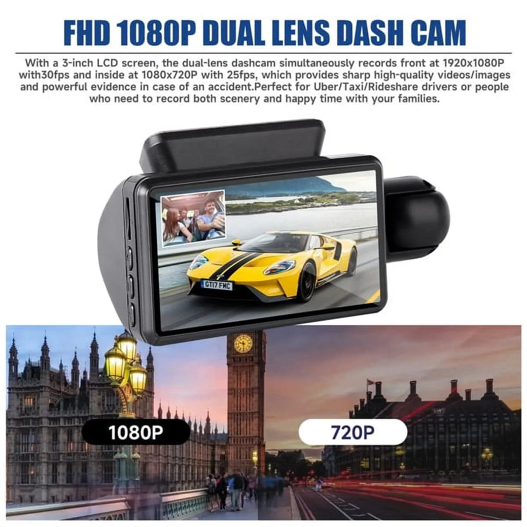 Rear, 1080P Wide SYTHERS and Front Angle Night Dash with 170° & Camera Cam Dash Vision G-Sensor