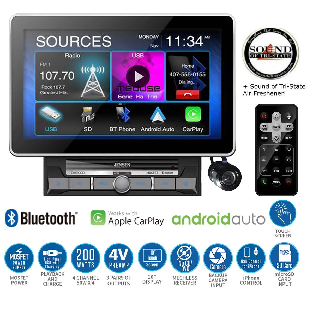 w/ Multimedia Receiver up CAR1000 Jensen Digital Back- Camera