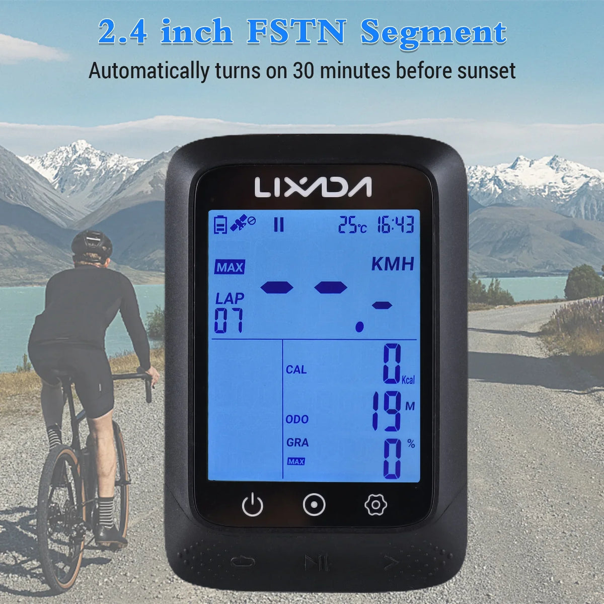 Gradient Compatible GPS with Altitude Lixada Bike 2.3in Wireless ANT+ Strava BT Computer APP Liquidproof Sensor