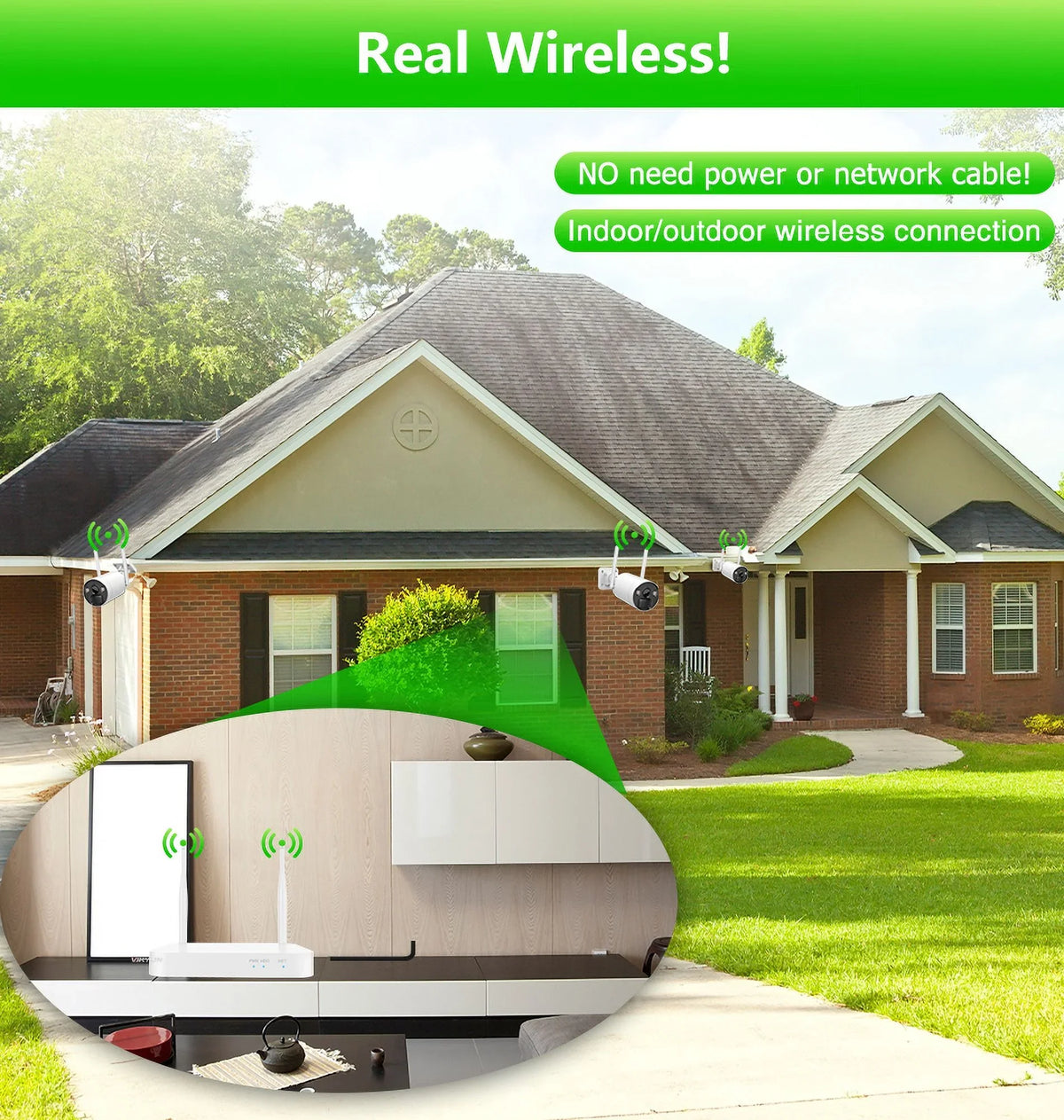 Wireless Panels HDD Solar 4 4Pcs , NVR 2.5inch Battery , Camera WiFi 3MP 8CH CCTV VIKVIZ System