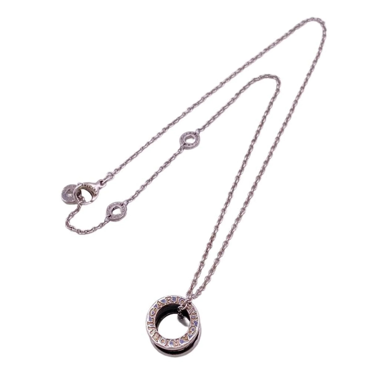 925 (Fair) Pre-Owned the Zero Necklace Children BVLGARI B. Save Charity One Black Men's Z0005229 Women's