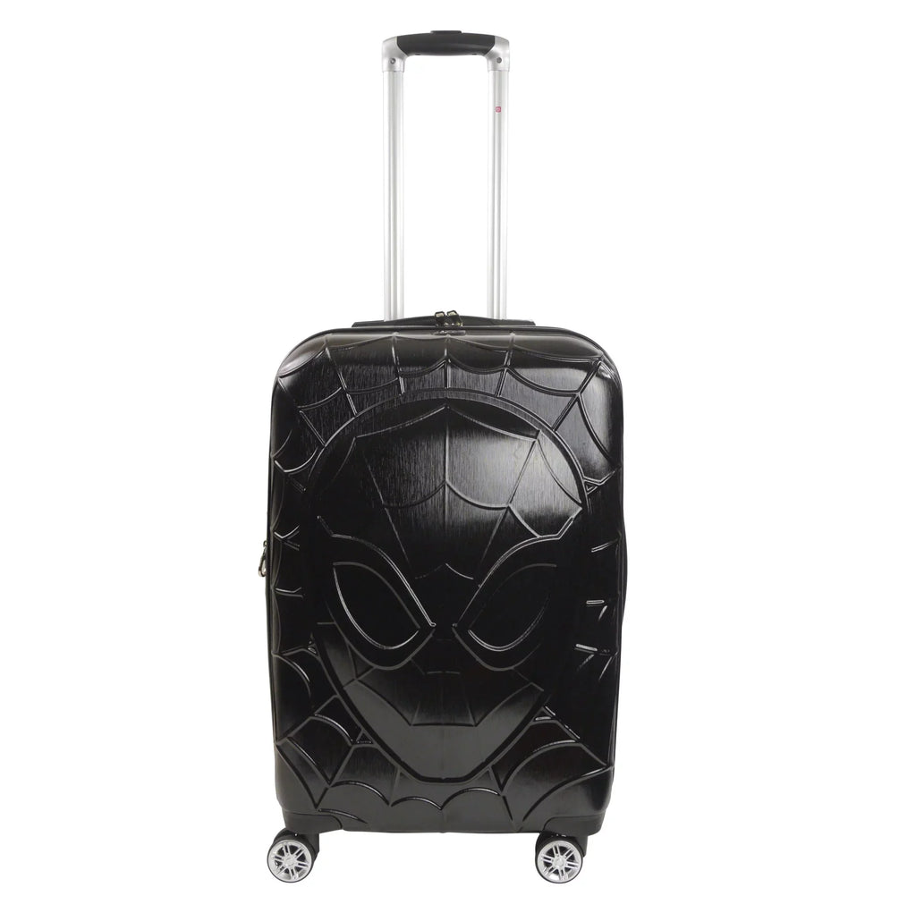 Wheels, Hardshell Black Rolling Luggage, Suitcase Marvel Inch with 25 Spider-Man Molded