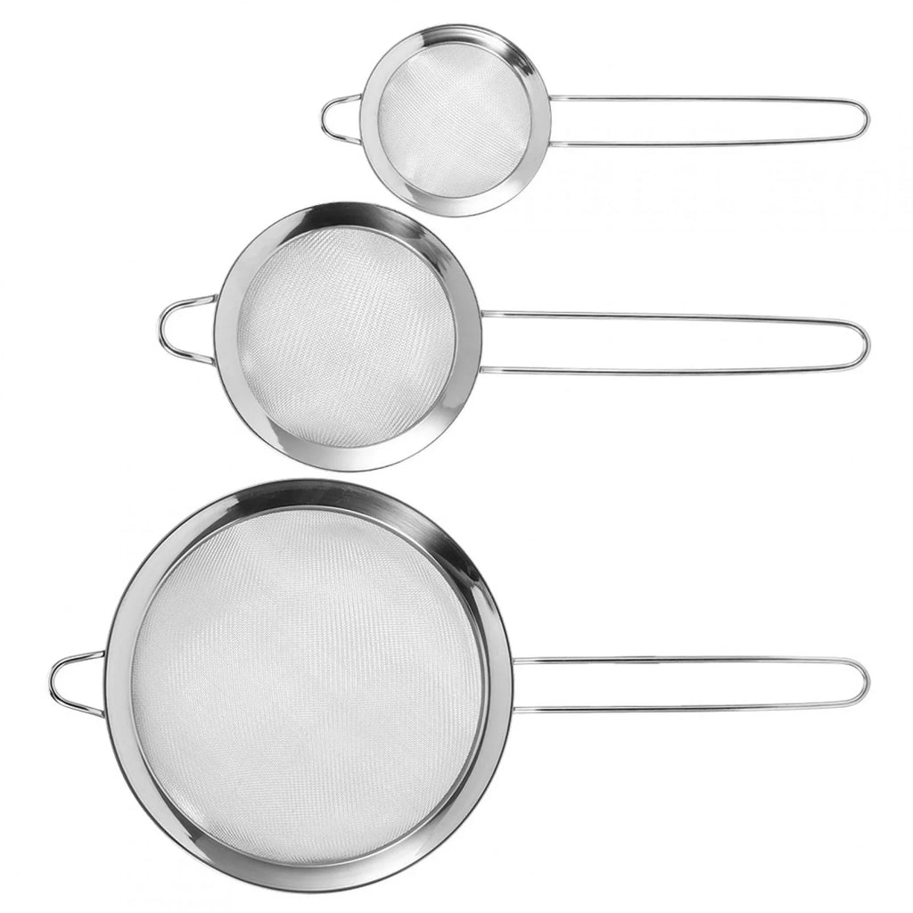 Food Filter Dekaim Filter Mesh Flour Steel Stainless 3Pcs Strainer Supplies Filter Kitchen Residue Mesh Sieve