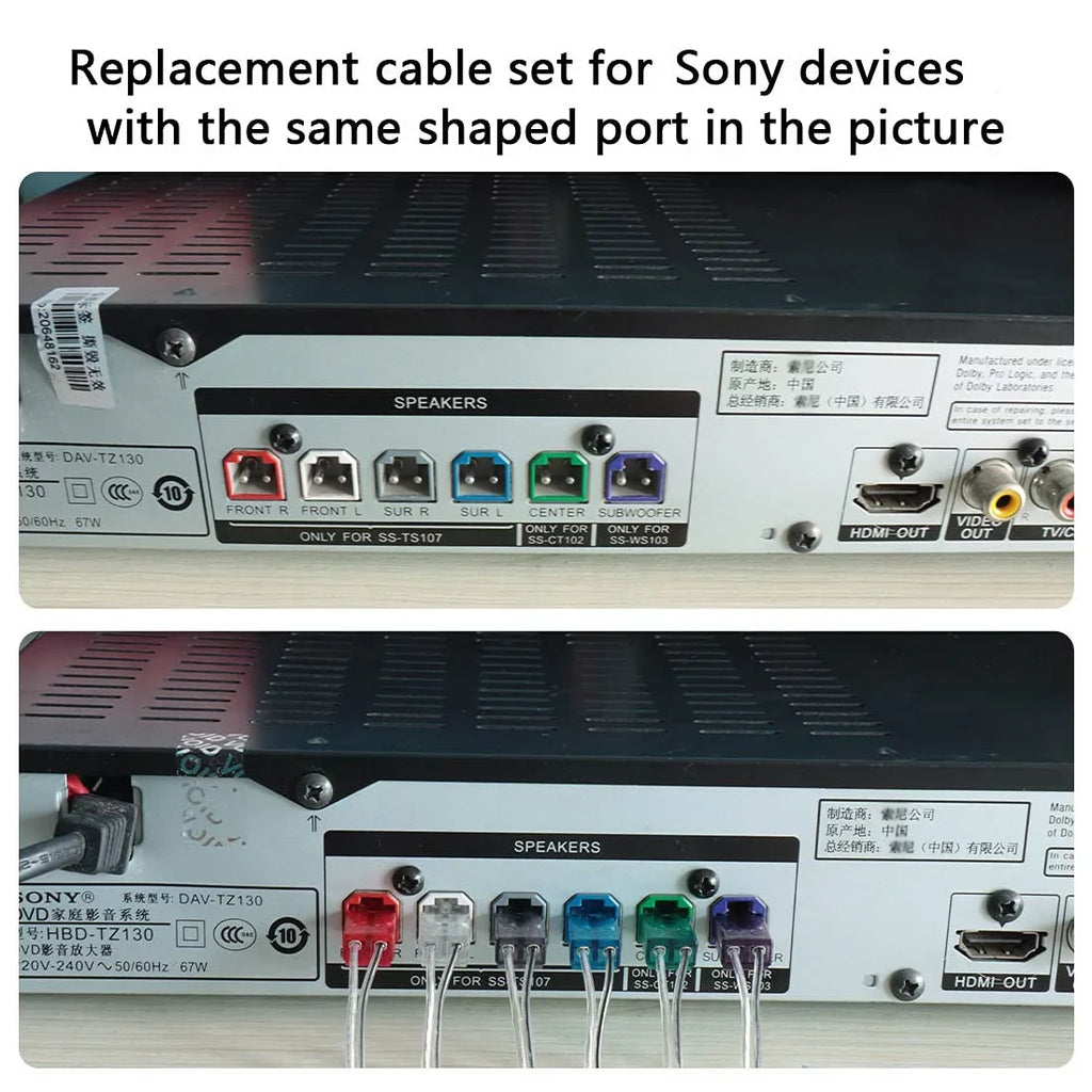 for Pcs Speaker Replacement Soundbar Sony Cables Home New Theater 6 Speakers Universal