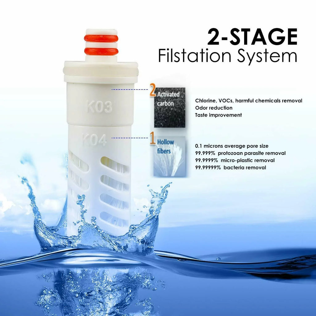 Hollow Collapsible Bottle Liquid 750ml Outdoor UF Fiber Purifier Sports Filter