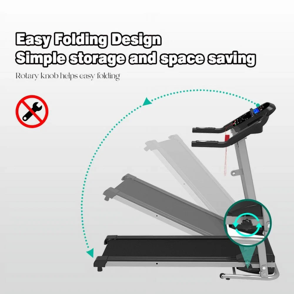 jx for or and Adjustable Lock, Treadmill LB 250 with Monitor Home/Gym/Small LED Capacity Apartment, and 15 Safety Programs, Preset je Yone Home with Holder Foldable Cup Treadmill,