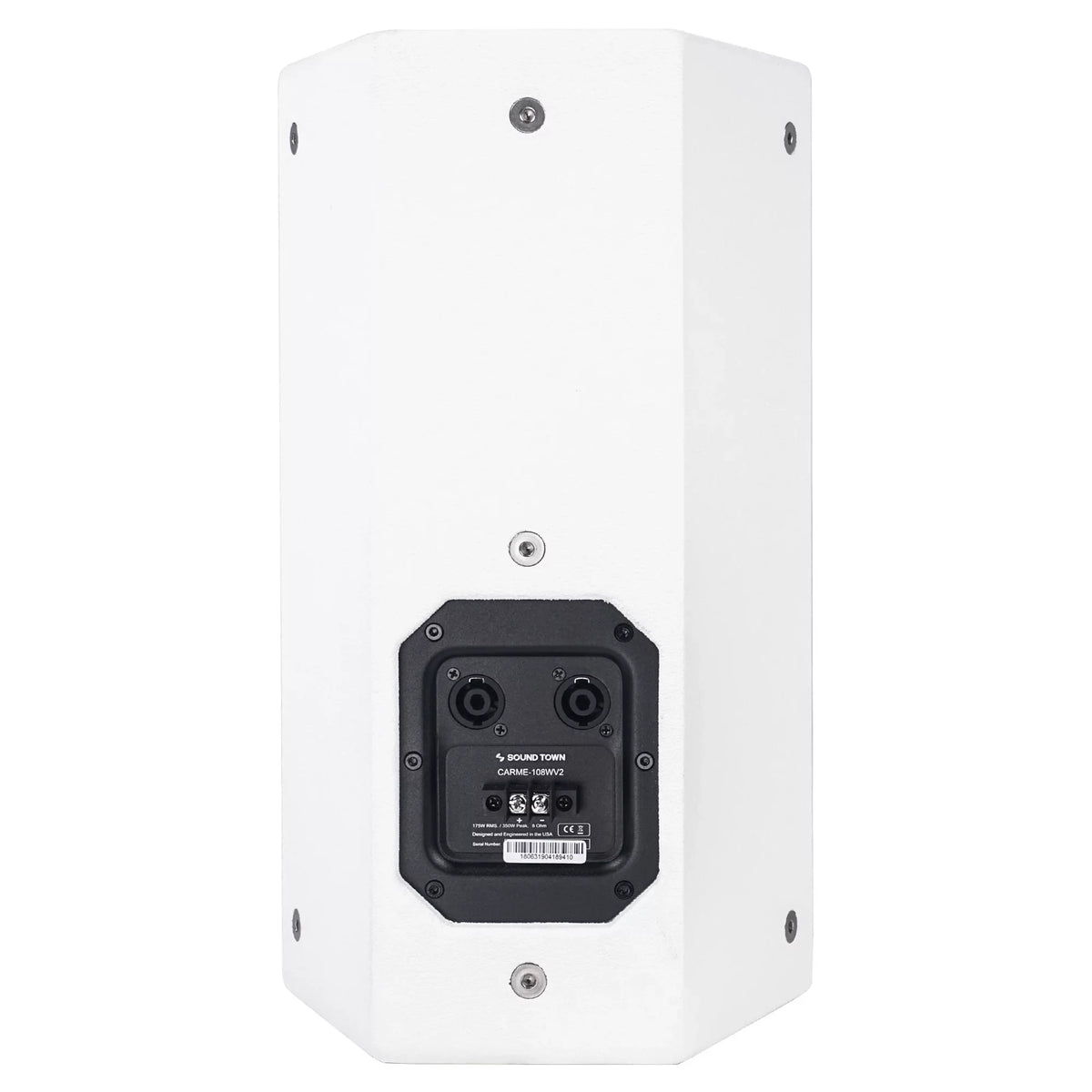 Drivers, Birch Professional Series 350W Karaoke, Church for Sound, Bar, Brackets Live Compression White Installation, of 8" Sound Town with Speakers, PA 2-Way U Plywood CARME DJ Pair and (CARME-U108W-