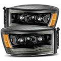 06-08 Projector AlphaRex Alpha-Black Ram Dodge Headlights Halogen PRO-Series