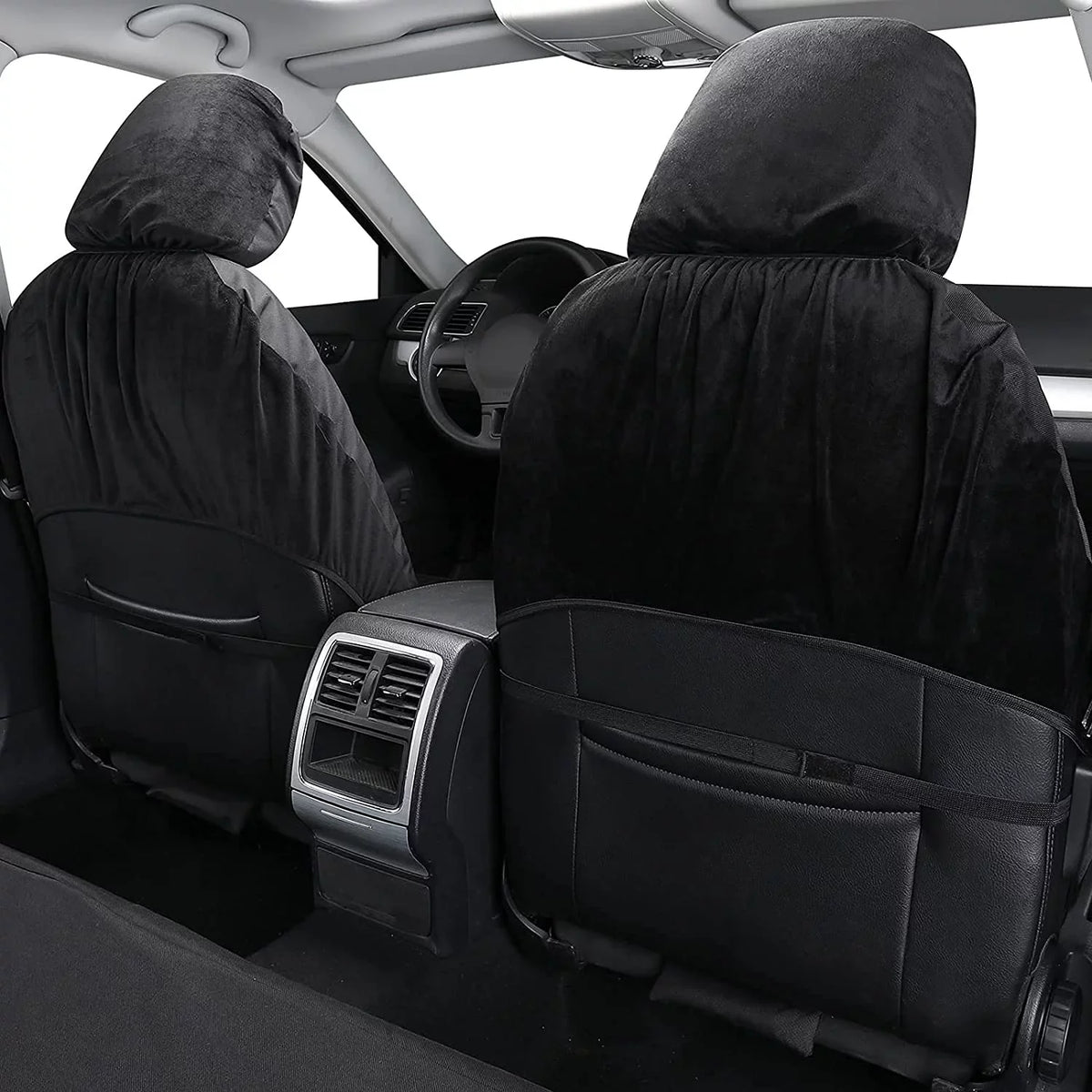 for Protectors, Black Front Covers Coverado Covers Vans, Cars, and Seat Oxford Seat Fit Sedans, Most Auto Liquidproof 2PCS Trucks for Universal Seat SUVs,