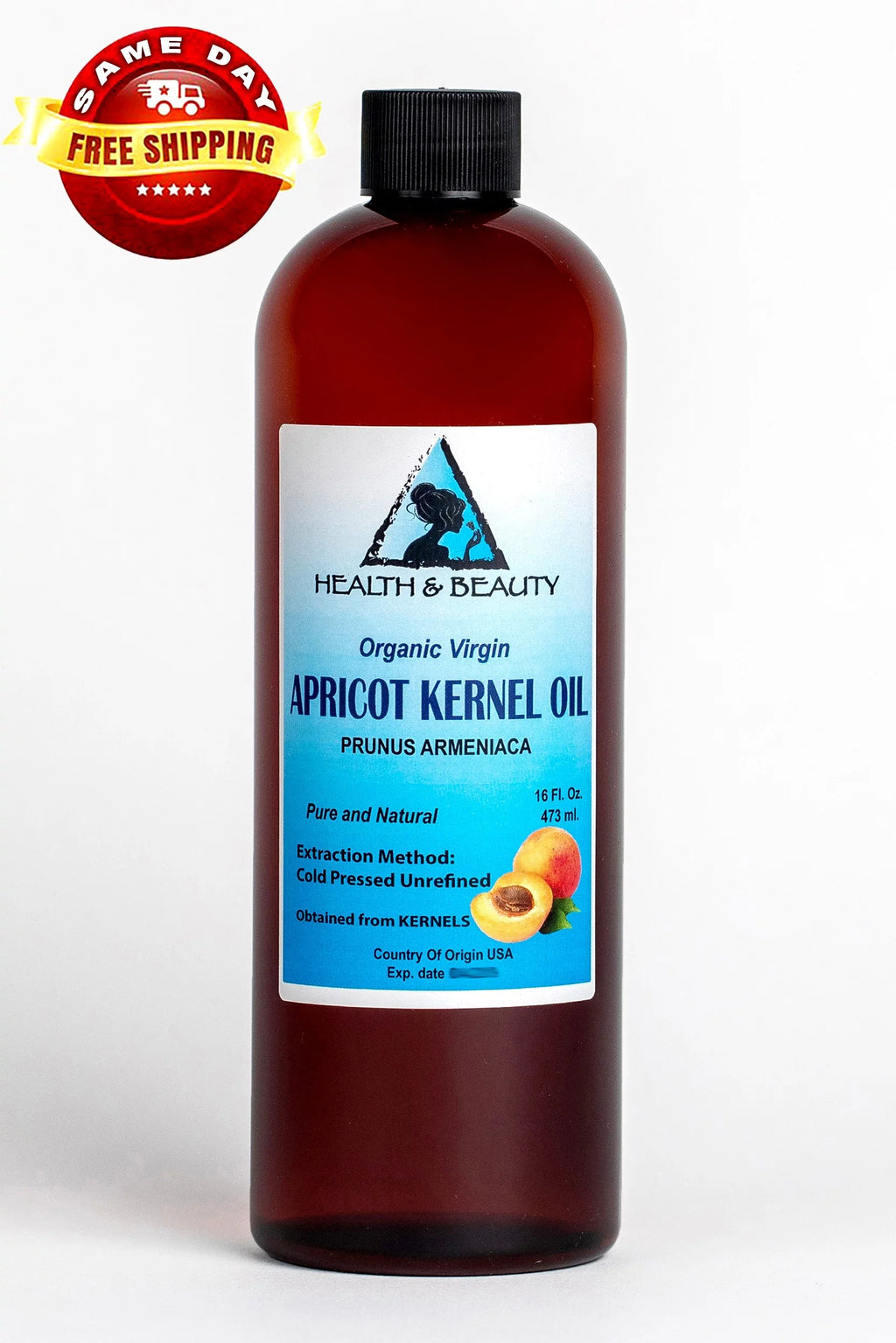 Apricot Virgin Pure oz 48 Organic Kernel Unrefined Raw Natural Oil Cold Pressed