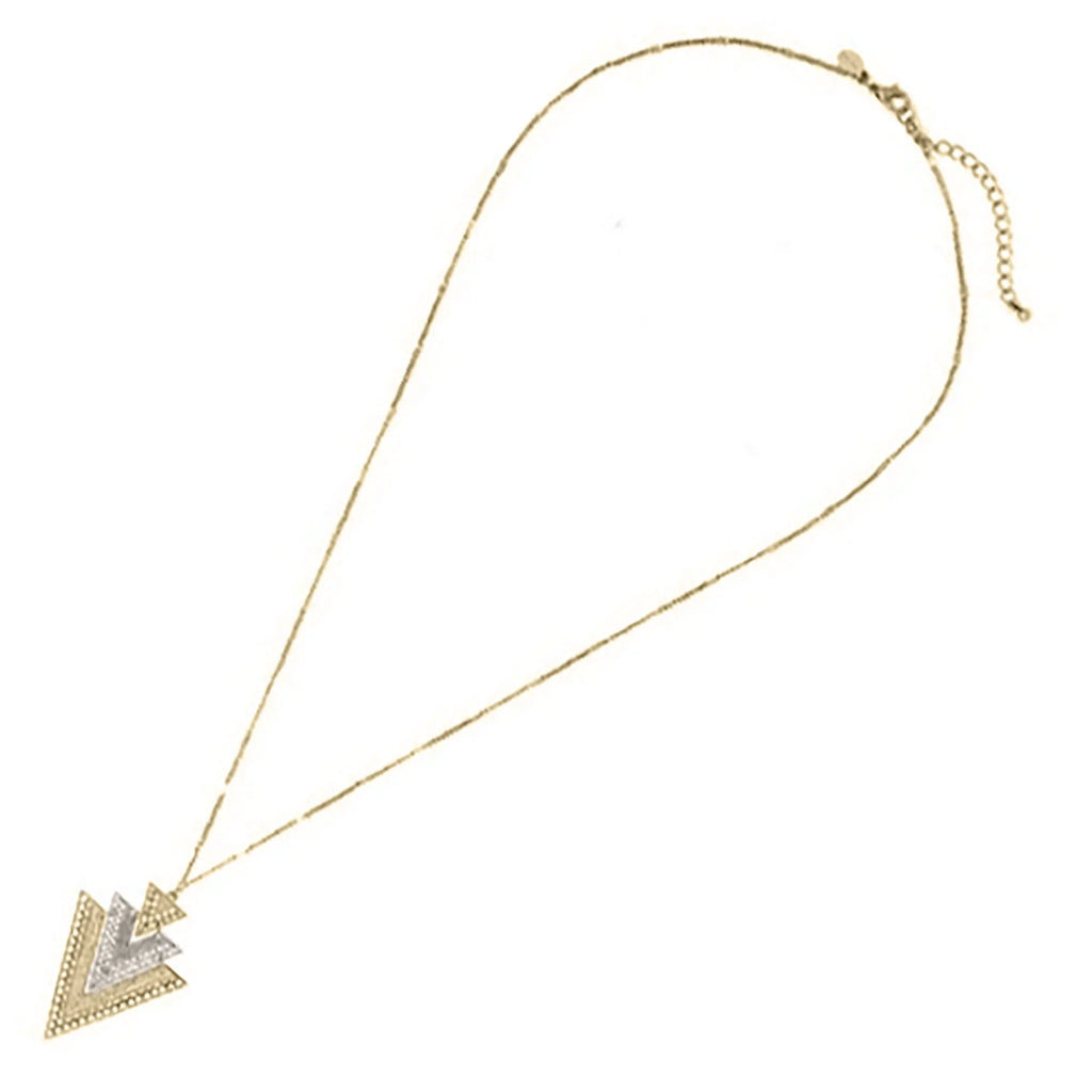 Women,  Boutique Pendant Layered Inc Teens Tone Mixed Two Box for Necklace Blue Triangle