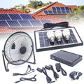 Bulbs Miumaeov Fishing 8 Portable Adapter Powered Ventilation Powered Solar Camping Outdoor Inch with Home Caravan Solar Office Traveling Fan, 12V Panel+Fan+3x1W for