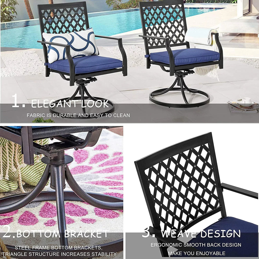 Outdoor With Patio Rocker  Chairs Dining Of Furniture Cushion Set 2 Chairs Swivel
