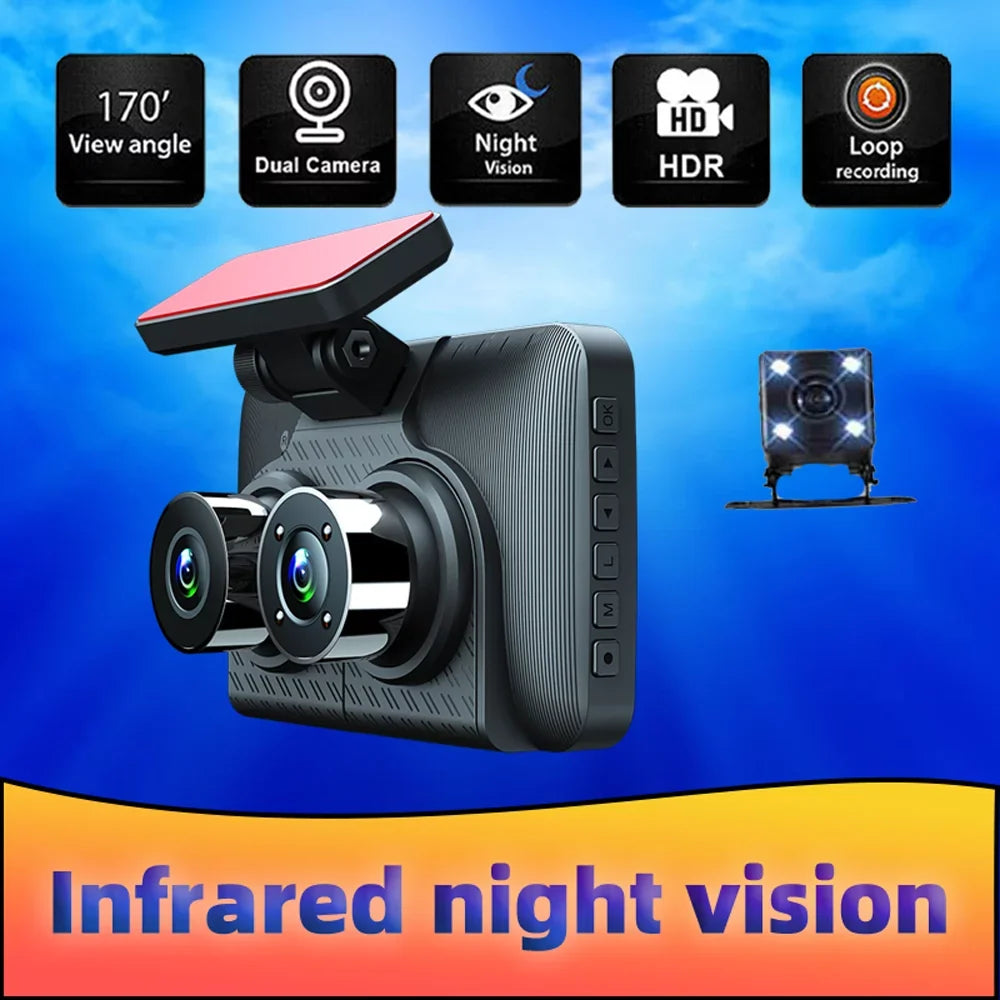 Mirror Car Dcenta Recorder 3 Camera Recorder Recording Clear Auto Rearview Car Dash Camcorder 4in Driving Video Safety Cameras Car Angle Cam Wide