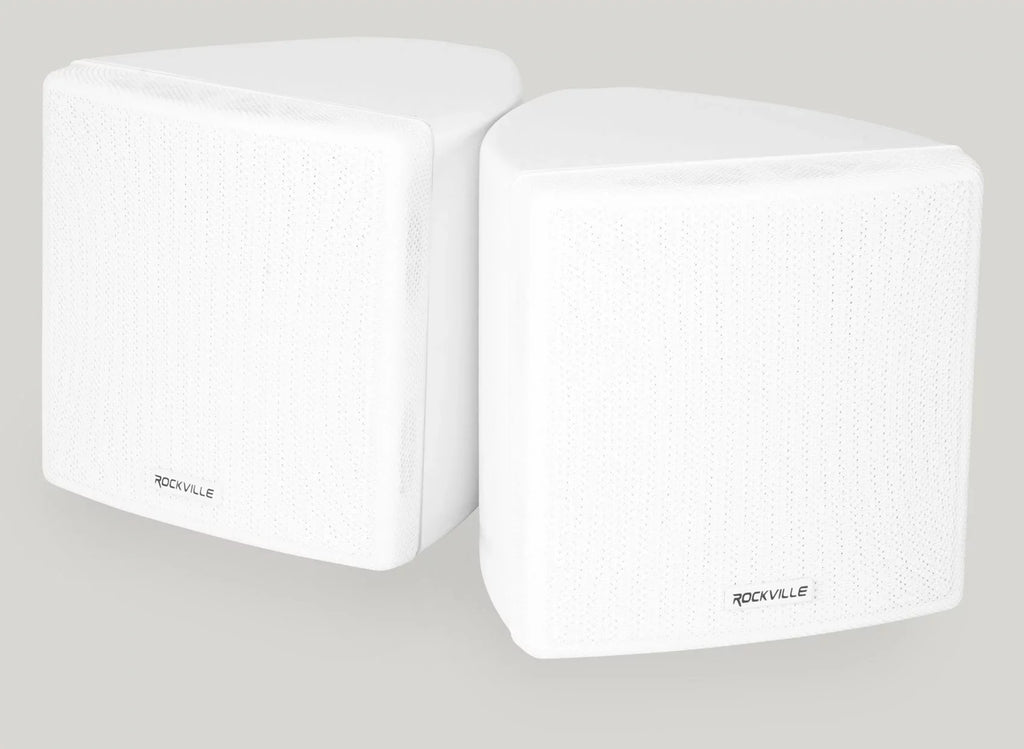 Wall Kit Home Rockville 4-Room Receiver+(8) Audio RPA40BT Cube Speakers White