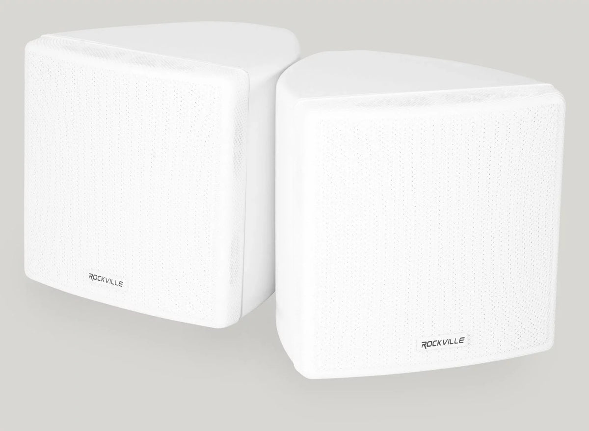 Wall Kit Home Rockville 4-Room Receiver+(8) Audio RPA40BT Cube Speakers White