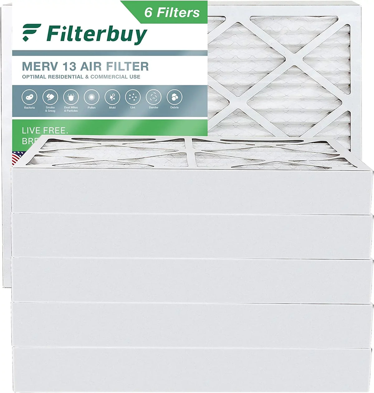 13 HVAC Furnace Pleated MERV Filterbuy Filters AC (6-Pack) Air 12x18x4