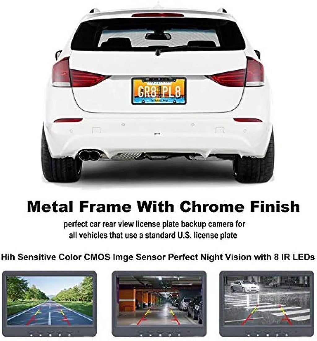 Reversing Angle Camera Rear Universal HD LED Liquidproof Camera, Night Car Backup Viewing Sensitive Plate 170° License 7 Vision Bright High View Camera