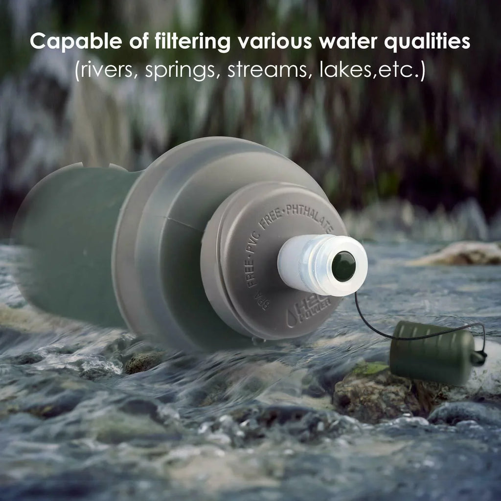 Hollow Collapsible Bottle Liquid 750ml Outdoor UF Fiber Purifier Sports Filter