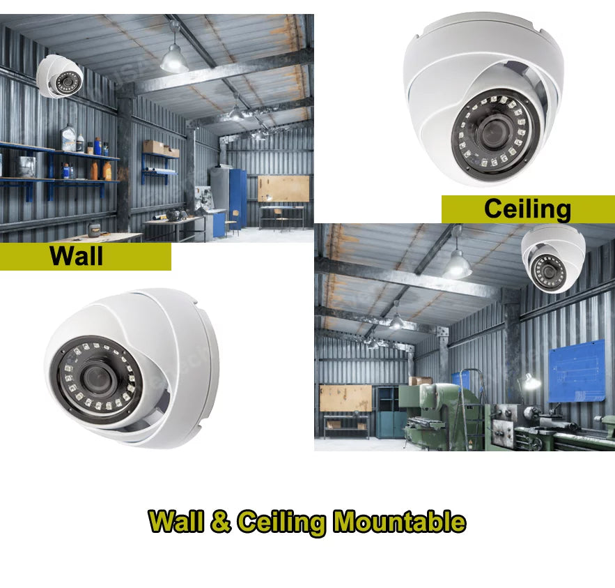 Dome Security Evertech Weatherproof 1080p 6) / (Pack Fixed Night and Indoor Outdoor with Vision 3.6mm of Lens Cameras