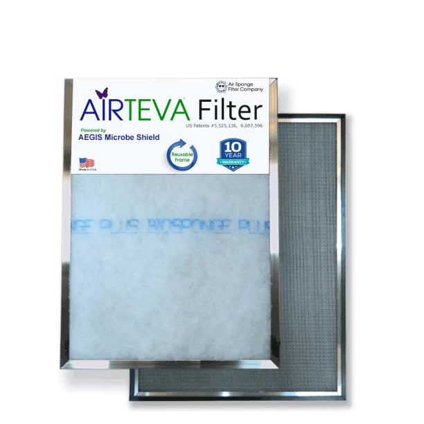 (1) Airteva 17 Plus x With x 1) 21 Biosponge Filter x Size: 3/4" x Furnace Actual AC, 21 Pad 17 Replacement