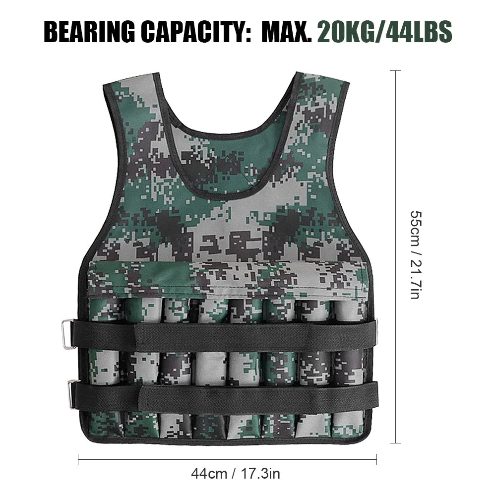 Tomshoo Workout Perfect Adjustable Material, Premium Oxford Camouflage for Fit, Muscle Vest, Building, Weighted