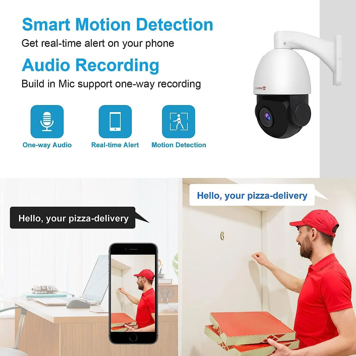 Security 90°, 5MP with Mic/Audio, 360°/Tilt Surveillance Liquidproof IP Person Pan , PoE Zoom, Outdoor Optical PTZ PTZ Detection, Anpviz IR Camera Night 20X Camera Vehicle Vision, IP Indoor IP66