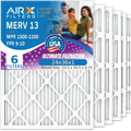 Made WICKED Pleated Pack - Filter AIR. AC & 1500 Air Filter Comparable Electrostatic 6 Filters USA CLEAN 24x36x1 FILTERS 9 MPR 2200 HVAC Conditioner to 24x36x1 MERV FPR by Premium 13 Air AIRX Furnace