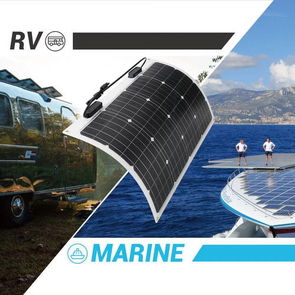 Flexible Watt for Monocrystalline 12 Mono Car Volt Panel Uneven Flexible Solar Van  50 Cabin Charger Renogy Bendable Off-Grid Surfaces RV