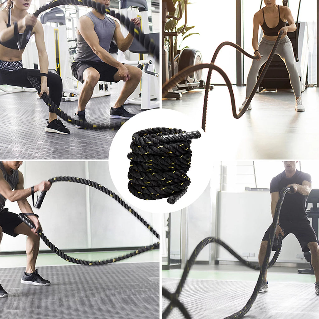 Total Strength Heavy Battle Length, 49.2ft Skipping Workouts Power Improve Rope Rope Workout Muscle Building Mens/ NK Ropes Body for Jump